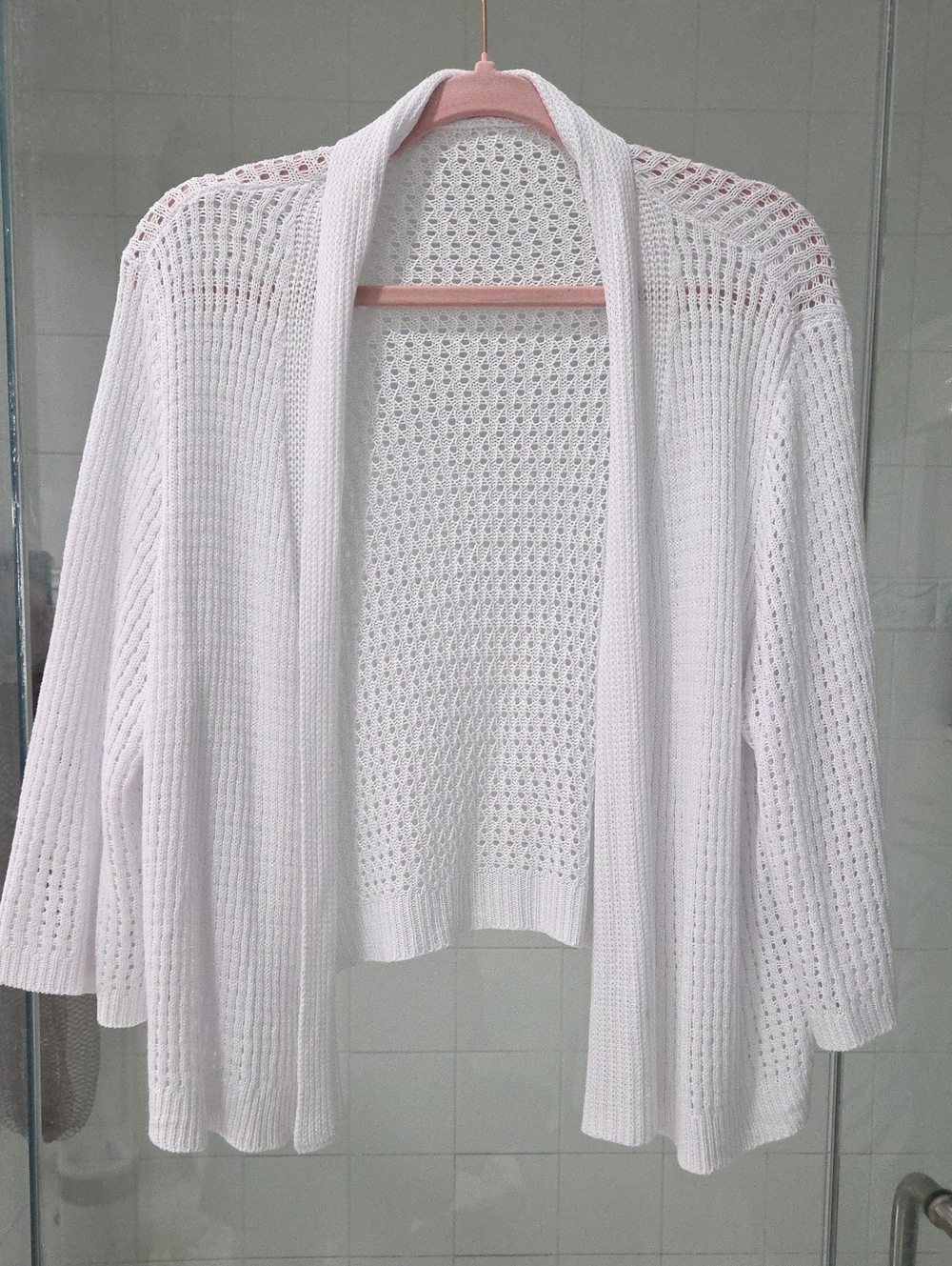 White Open-Front Knit Women’s Sweater Cardigan